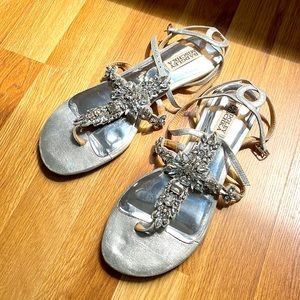 Beautiful dressy rhinestone sandals, Badgley Mischka: Amuse II